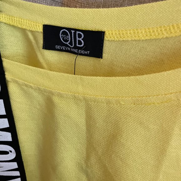 798 qjb zeda style yellow opening ceremony 331/3 rpm women's top-One size-NWT - Picture 6 of 7